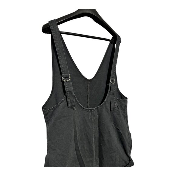 We the Free Black Denim Overall Shorts – Pull-On Style, Cuffed Hem - Picture 6 of 7